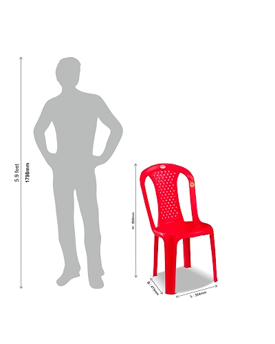 Diamond Armless chair 2000-Red-1