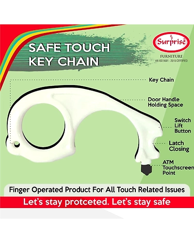 Surprise Safe touch Key chain pack of 10-Ivory-2