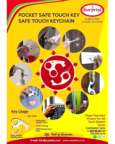 Surprise Safe touch Key chain pack of 10-Ivory-3