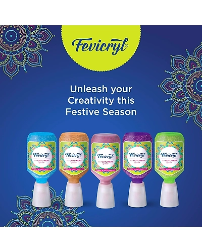 FEVICRYL 3D OUTLINERS KIT (Glitter)-2