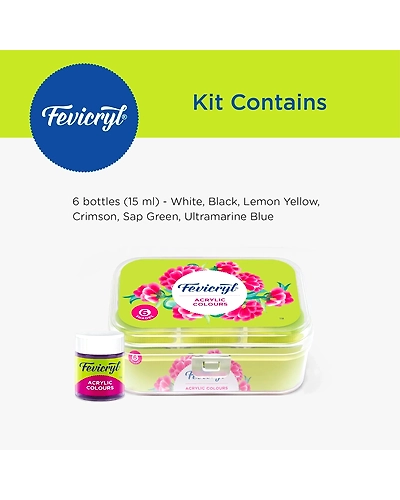 FEVICRYL LILAC KIT 6 Regular Shades(Acrylic Colours)-2