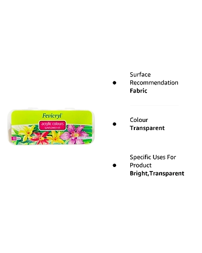 FEVICRYL SUNFLOWER KIT 12 Shades(Acrylic Colours)-1