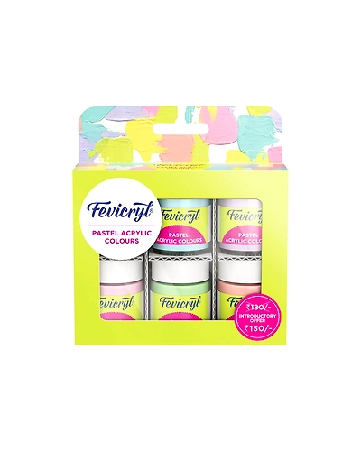 FEVICRYL PASTEL KIT 6 Pastel Shades(Acrylic Colours)-89000050