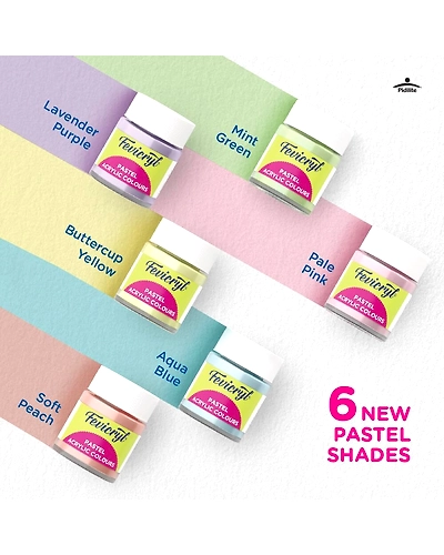 FEVICRYL PASTEL KIT 6 Pastel Shades(Acrylic Colours)-1
