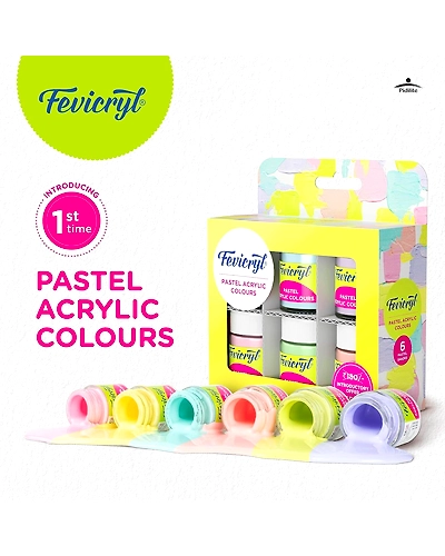 FEVICRYL PASTEL KIT 6 Pastel Shades(Acrylic Colours)-2