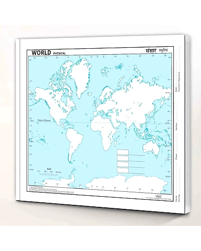 Map World Physical (100sheets)-89002042