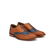 DIAMOND - 7101 TAN+BLUE LEATHER SHOES