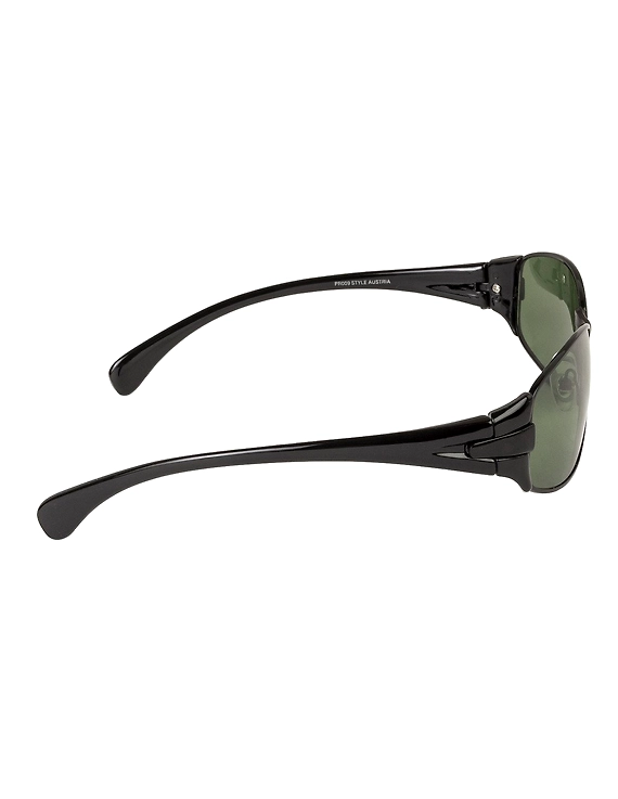 VESPL Collection UV Protected Rectangular Black Men's and Women's Sunglasses with Glass Lens (V-9811, Green)-2