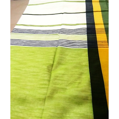 Cream Color Khadi Handloom Cotton Saree With Running Blouse-Cream-1
