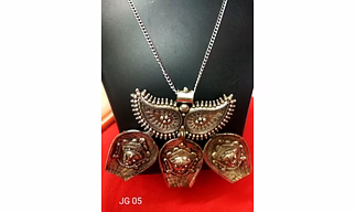 JG05 German Silver chain pendant necklace