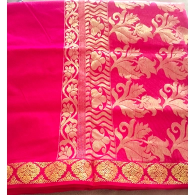 Fuchsia Color Handwoven Gadwal Saree with Running Blouse-SAGD01