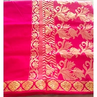 Fuchsia Color Handwoven Gadwal Saree with Running Blouse