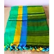 Green Color Khadi Handloom Cotton Saree with Running Blouse-Green-1-sm