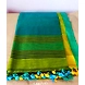 Green Color Khadi Handloom Cotton Saree with Running Blouse-Green-2-sm