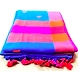 Blue Color Khadi Handloom Cotton Saree With Running Blouse.-Blue-1-sm