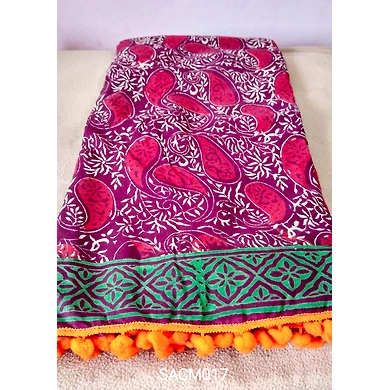 Cotton Mulmul Saree With Running Blouse-1