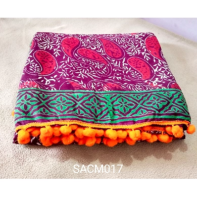 Cotton Mulmul Saree With Running Blouse-SACM017