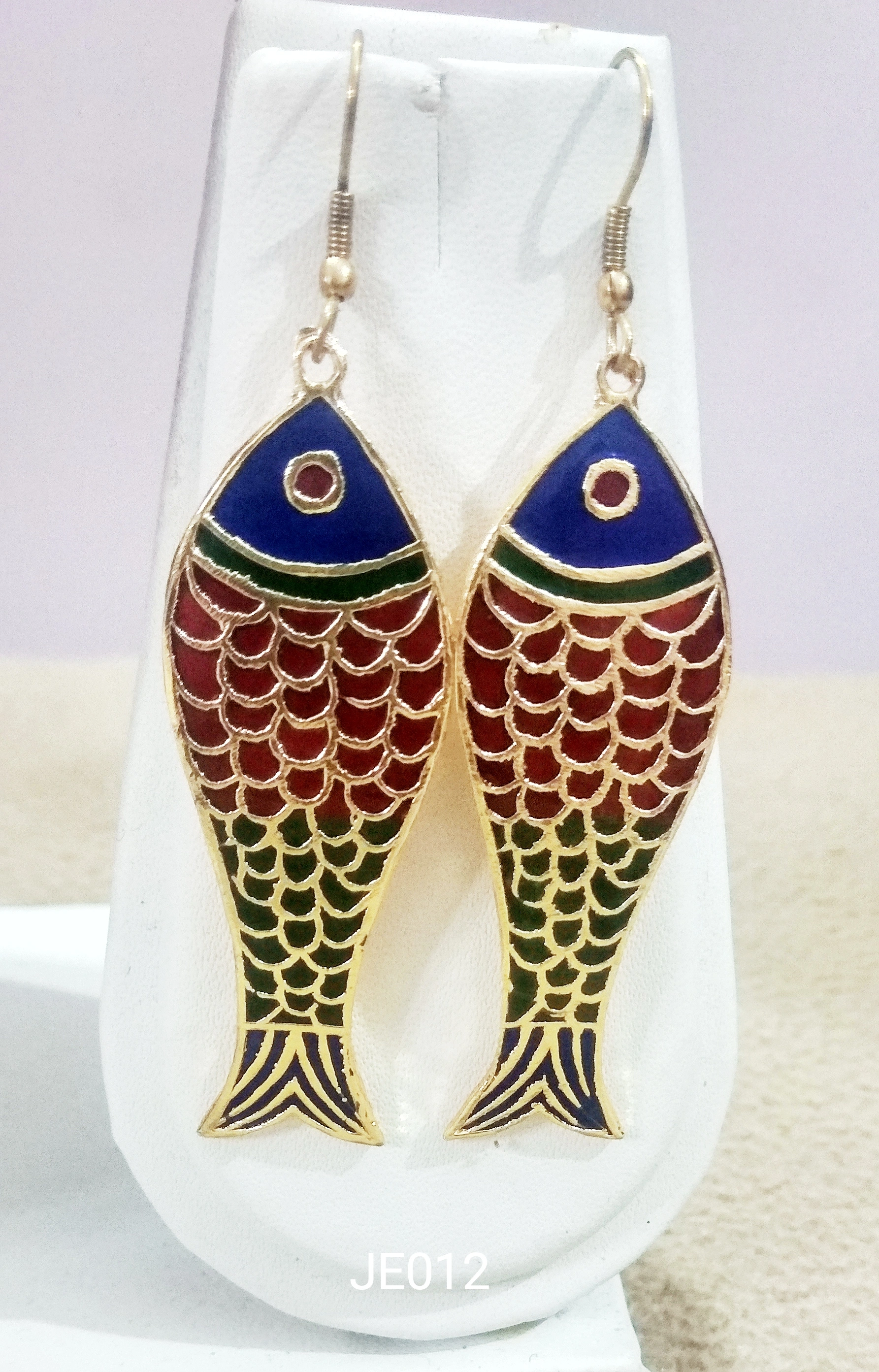 JE012 Meenakari Enamel Bronze Earrings-JE012