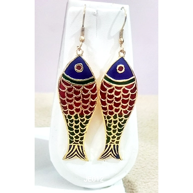 JE012 Meenakari Enamel Bronze Earrings-JE012