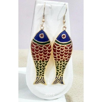 JE012 Meenakari Enamel Bronze Earrings