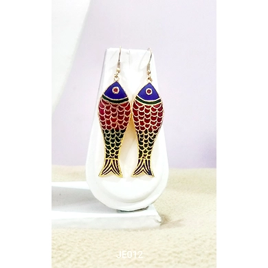 JE012 Meenakari Enamel Bronze Earrings-2