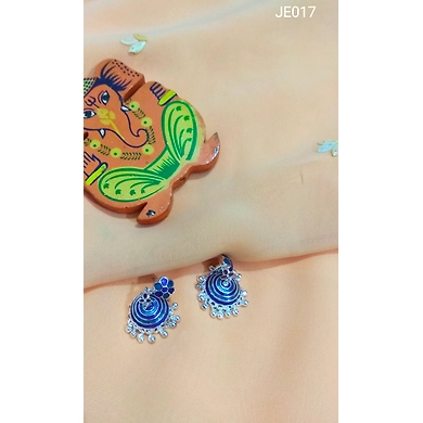 JE017 Meenakari Enamel Bronze Jhumka Earrings-4