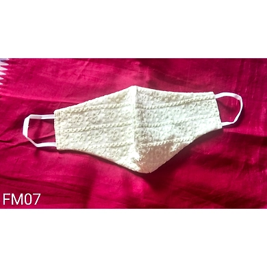 FM09 Cotton Lucknow Chikankari Face Masks-3