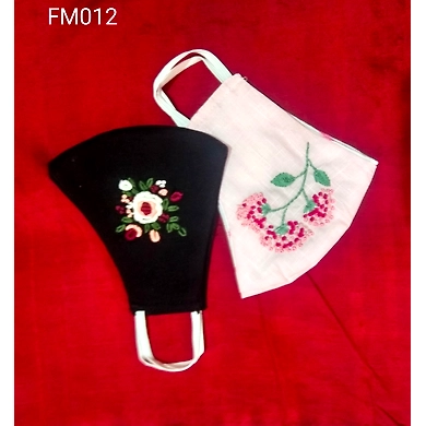 FM012 Cotton Embroidered Face Masks-FM012