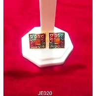 JE020 Meenakari Enamel Bronze Ear Tops