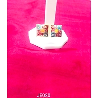 JE020 Meenakari Enamel Bronze Ear Tops