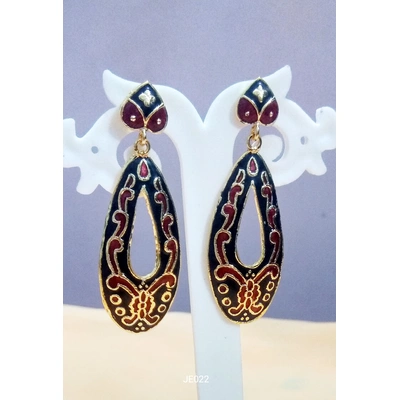 JE022 Meenakari Enamel Bronze Earrings