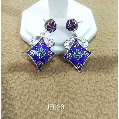 JE023 Meenakari Enamel Bronze Earrings-JE023