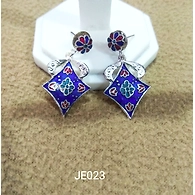 JE023 Meenakari Enamel Bronze Earrings