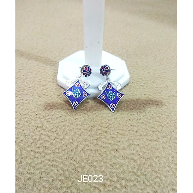 JE023 Meenakari Enamel Bronze Earrings-1