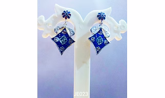 JE023 Meenakari Enamel Bronze Earrings