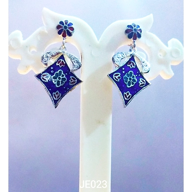 JE023 Meenakari Enamel Bronze Earrings-2