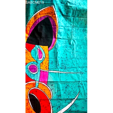 SABCM019 Handwoven Hand Batik and Hand Painted Cotton Mulmul Saree with Running Blouse-1