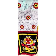 SABCM020 Handwoven Hand batik and Hand Painted Cotton Mulmul Saree with Running Blouse