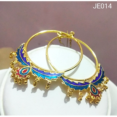 JE014 Meenakari Enamel Bronze earrings-1