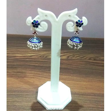 JE017 Meenakari Enamel Bronze Jhumka Earrings-2