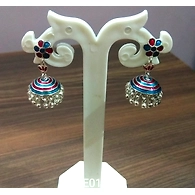 JE019 Meenakari Enamel Bronze Jhumka Earrings