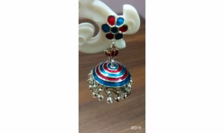 JE019 Meenakari Enamel Bronze Jhumka Earrings