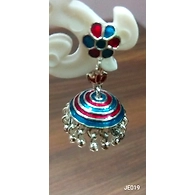 JE019 Meenakari Enamel Bronze Jhumka Earrings