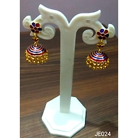 JE024 Meenakari Enamel Bronze Jhumka Earrings