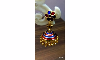 JE024 Meenakari Enamel Bronze Jhumka Earrings