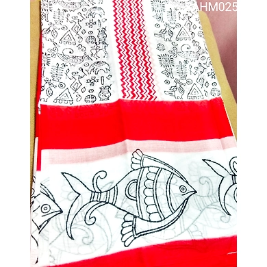 SAHMCM025 Cotton Mulmul-Hyderabadi Muslin Saree-SAHMCM025