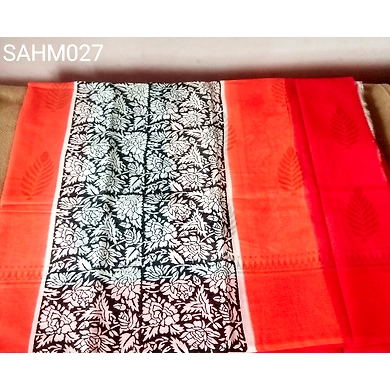 SAHMCM027 Cotton Mulmul-Hyderabadi Muslin Saree-1