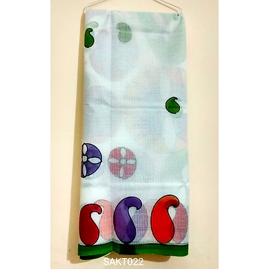 SAKT022 White Color Resham Kota Saree-1