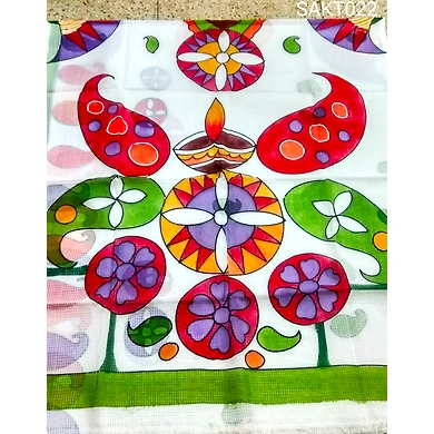 SAKT022 White Color Resham Kota Saree-SAKT022