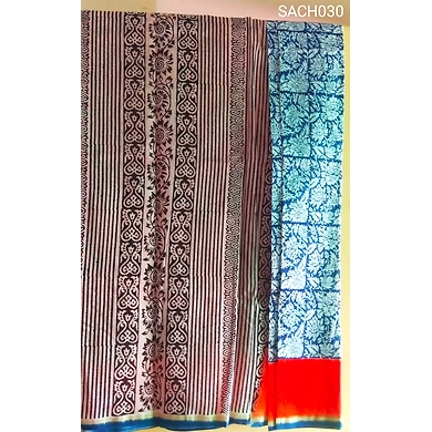 SACH030 Chanderi Silk Saree with Running Blouse Piece-1
